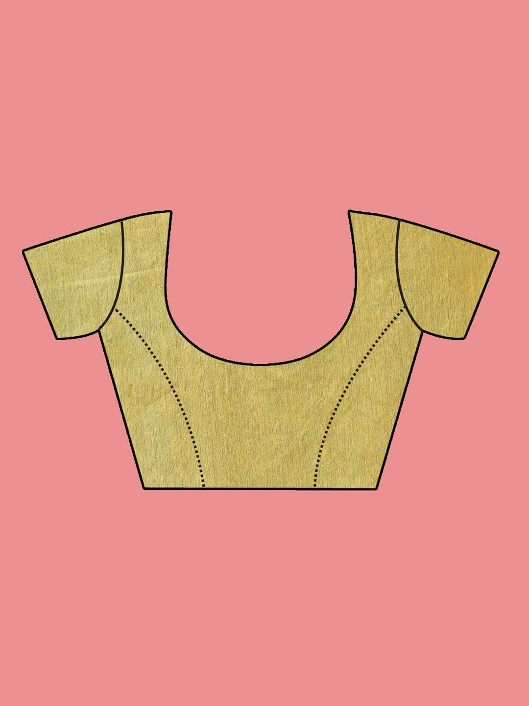 Indethnic Yellow Liva Woven Design Saree - Blouse Piece View