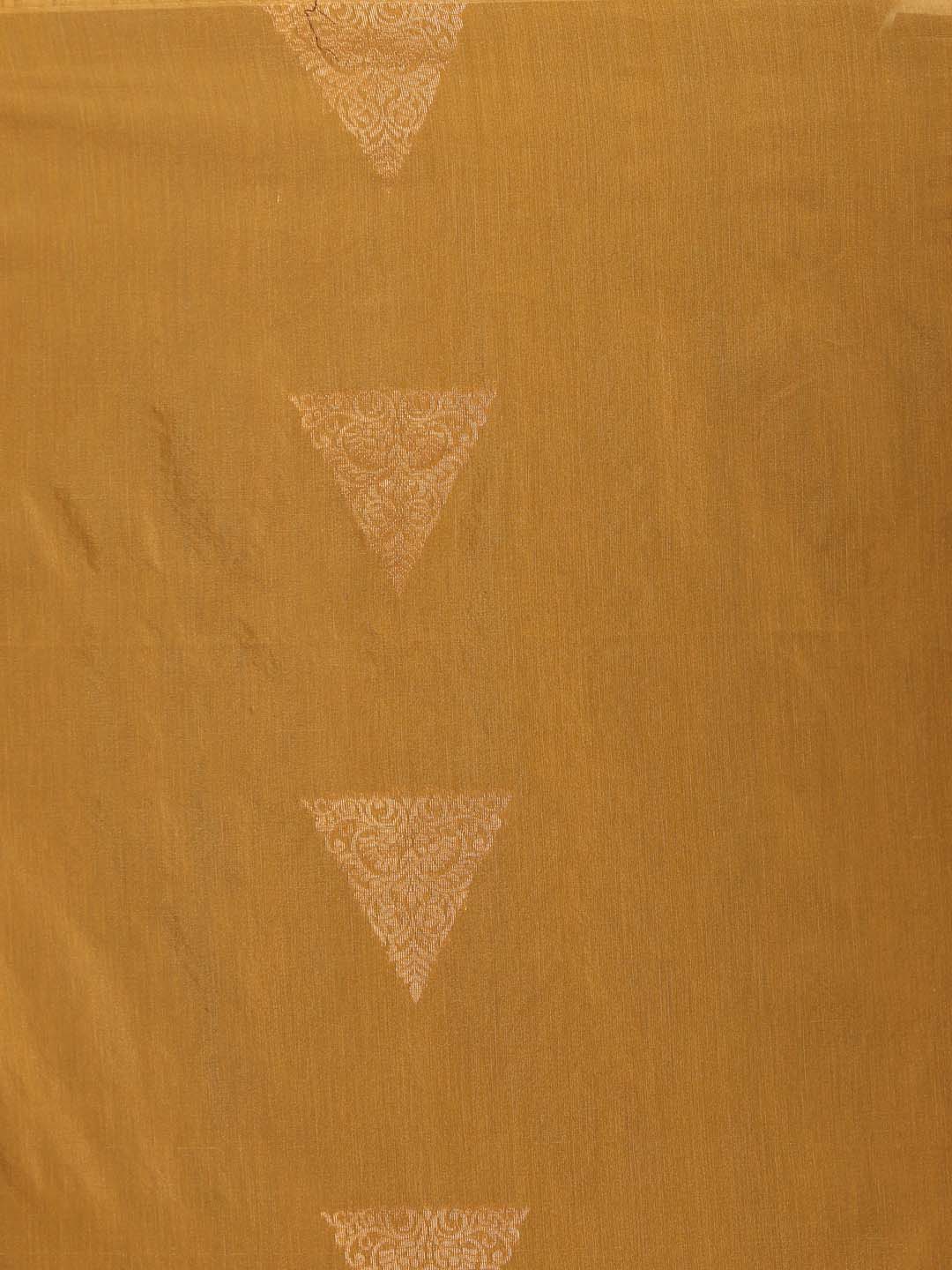 Indethnic Gold Pochampally Kora Silk by Cotton Saree - Saree Detail View