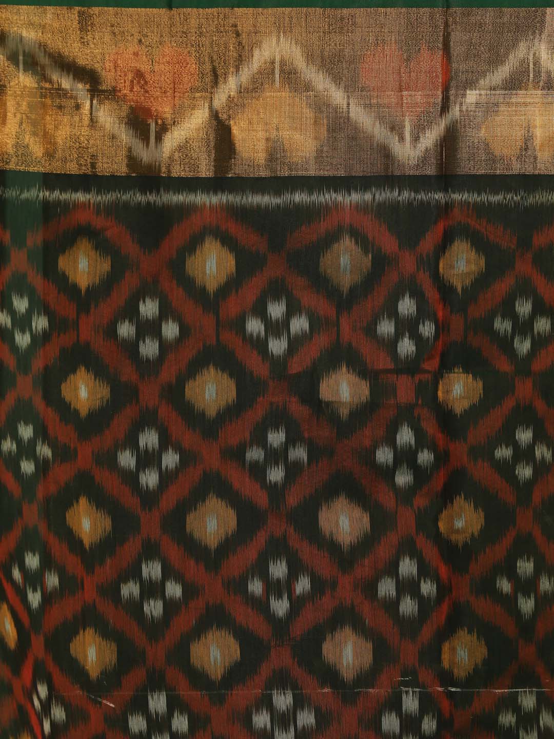 Indethnic Green Pochampally Ikkat Saree - Saree Detail View