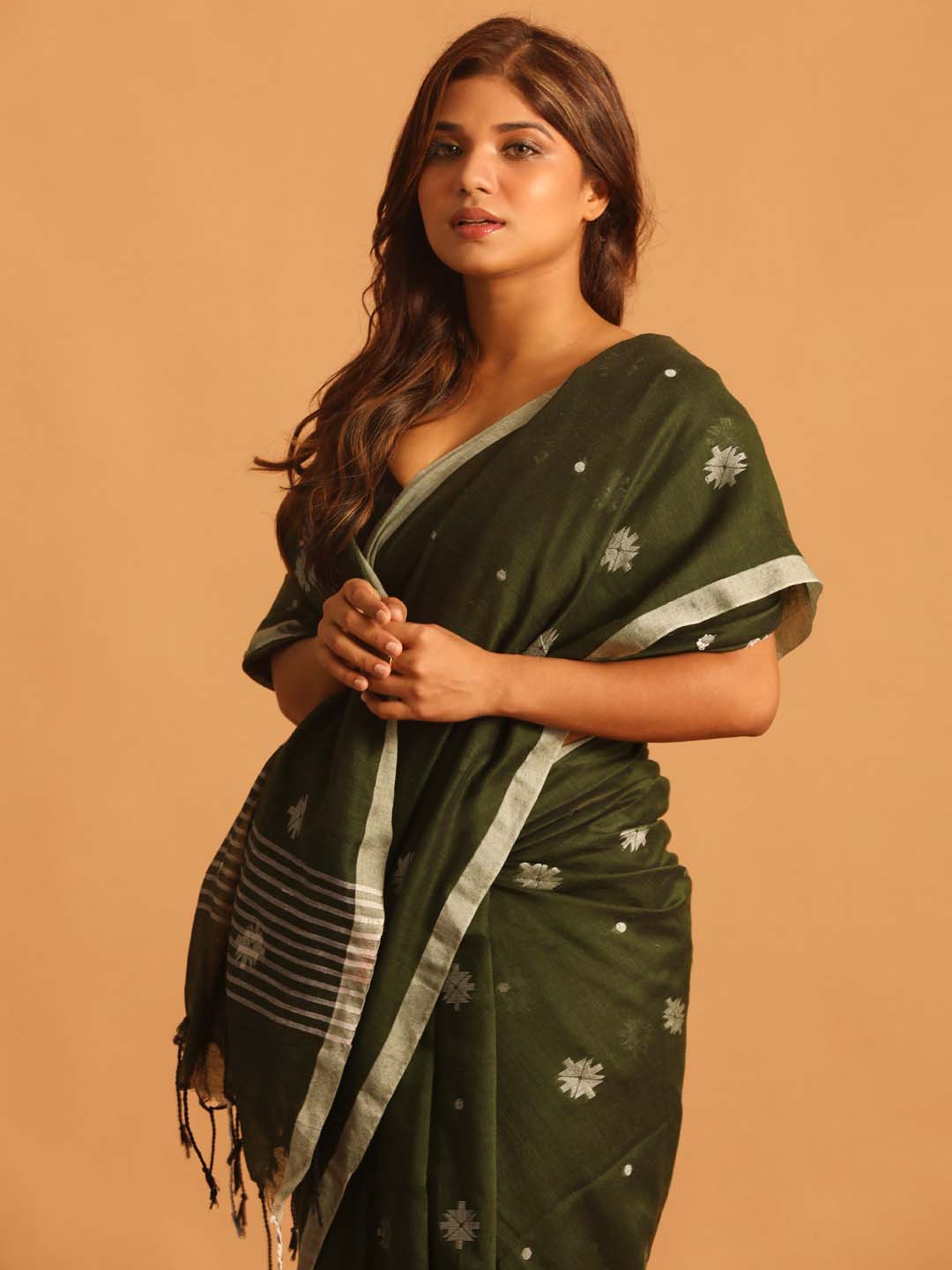 Indethnic Green Woven Design Daily Wear - View 3