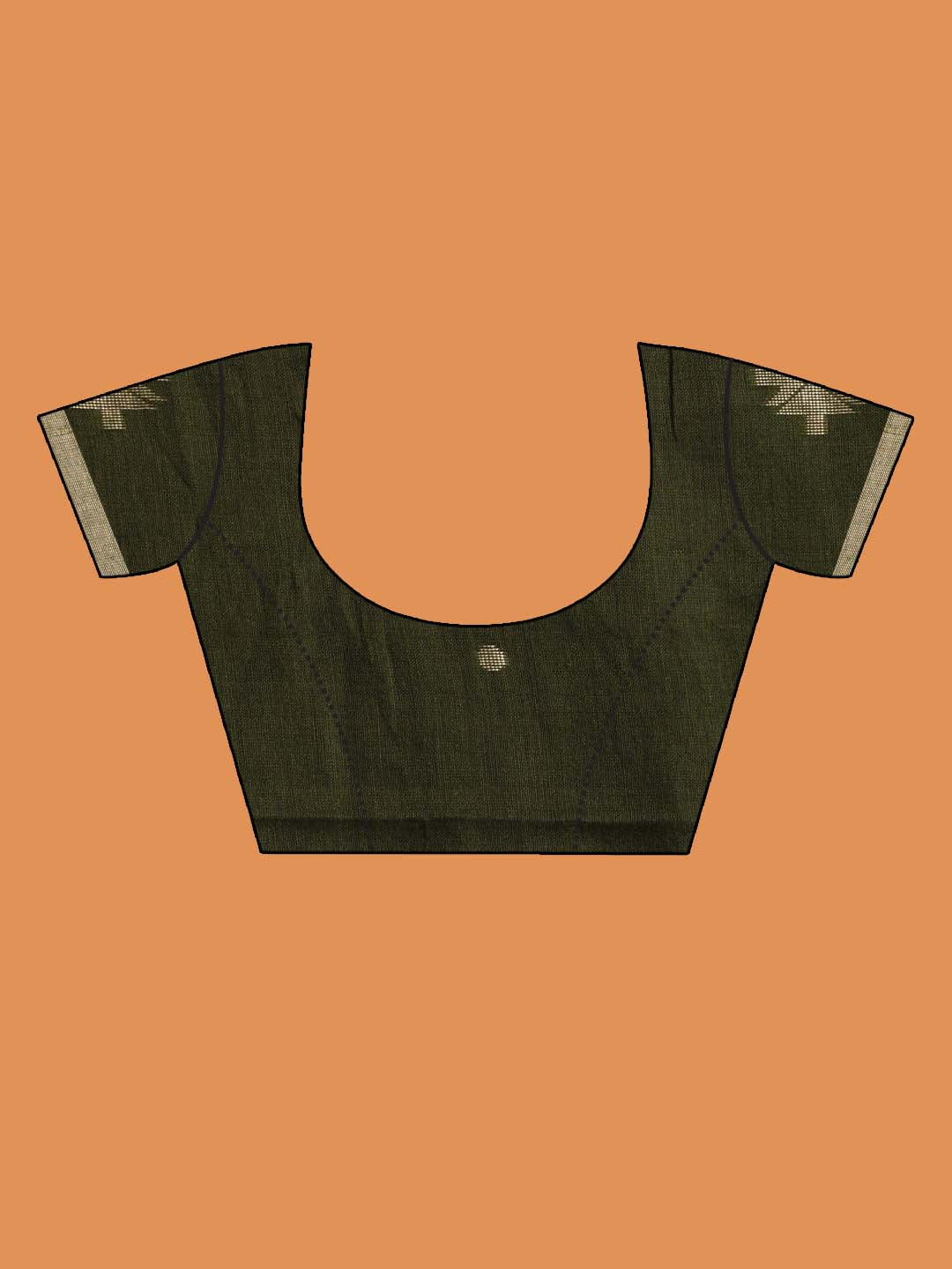 Indethnic Green Woven Design Daily Wear - Blouse Piece View