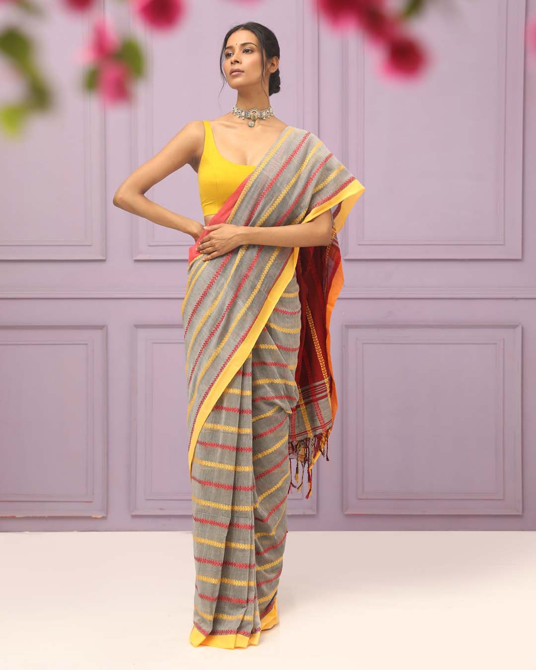 SILVER MIST (HANDLOOM 100% PURE COTTON SAREE)