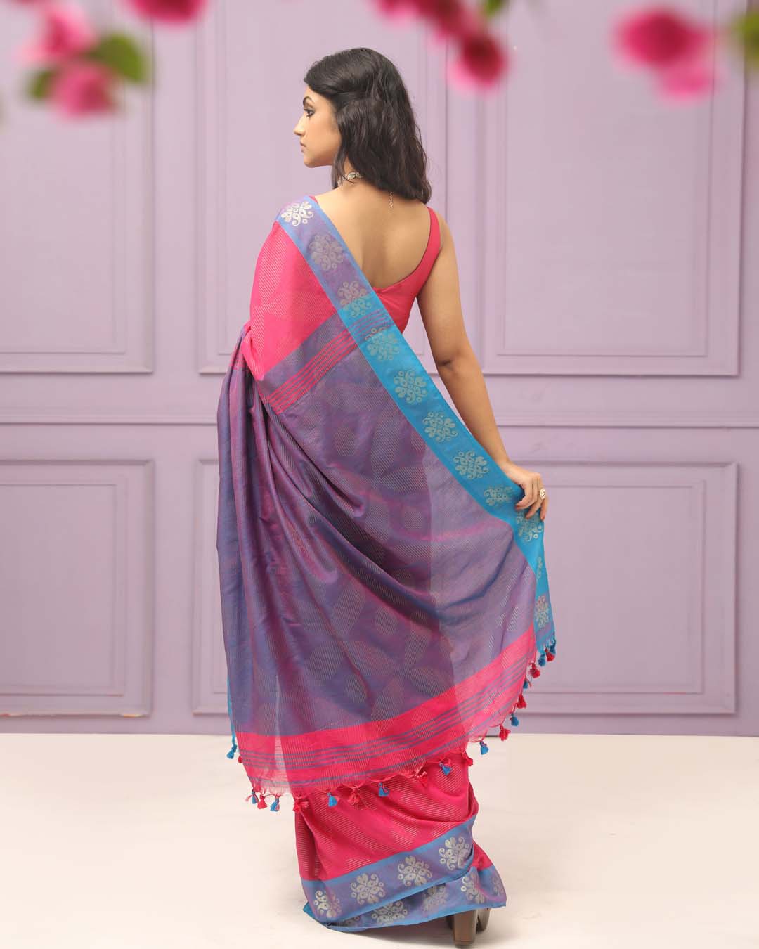 FUCHSIA FUSION (HANDLOOM COTTON BLEND SAREE)