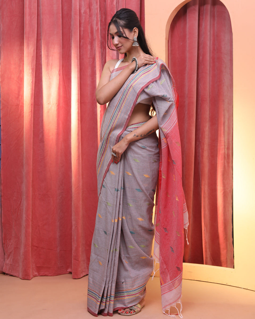 LAVENDER GRACE (HANDLOOM 100% PURE COTTON SAREE)