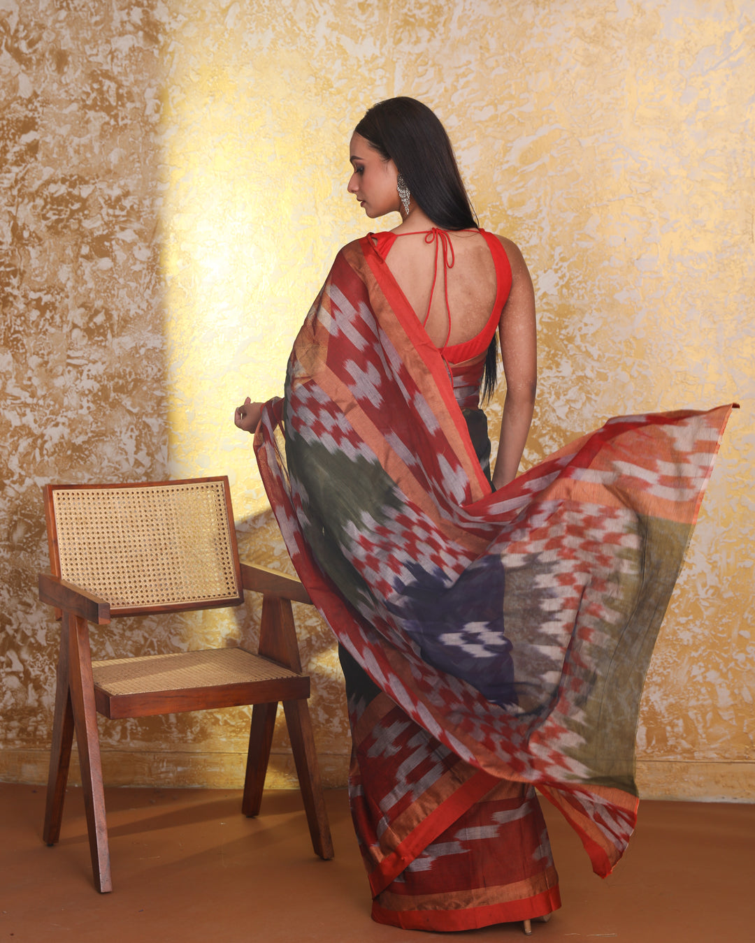 OLIVE SERENITY (IKAT SAREE)