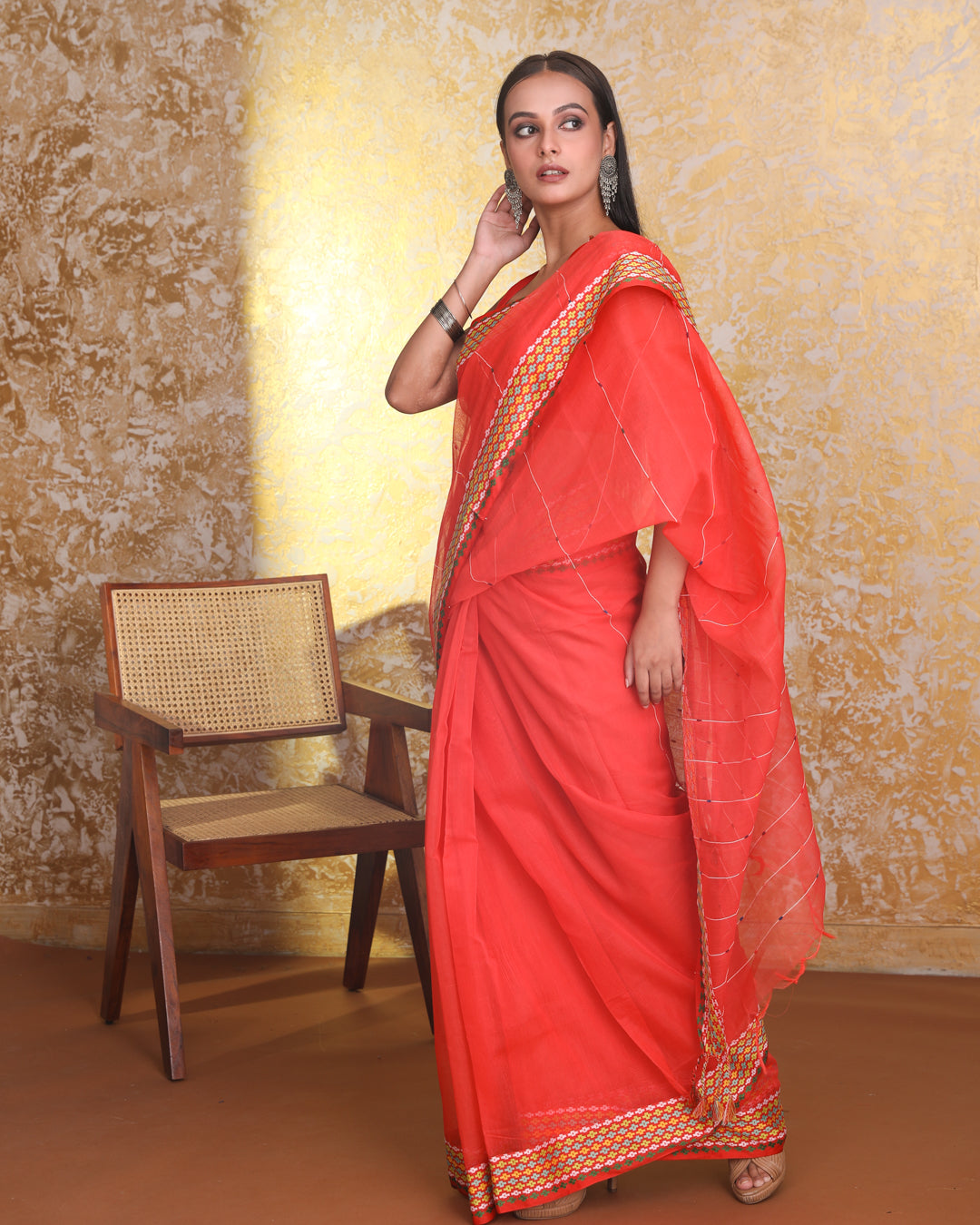 BRIGHT SERENITY (CHANDERI SAREE)