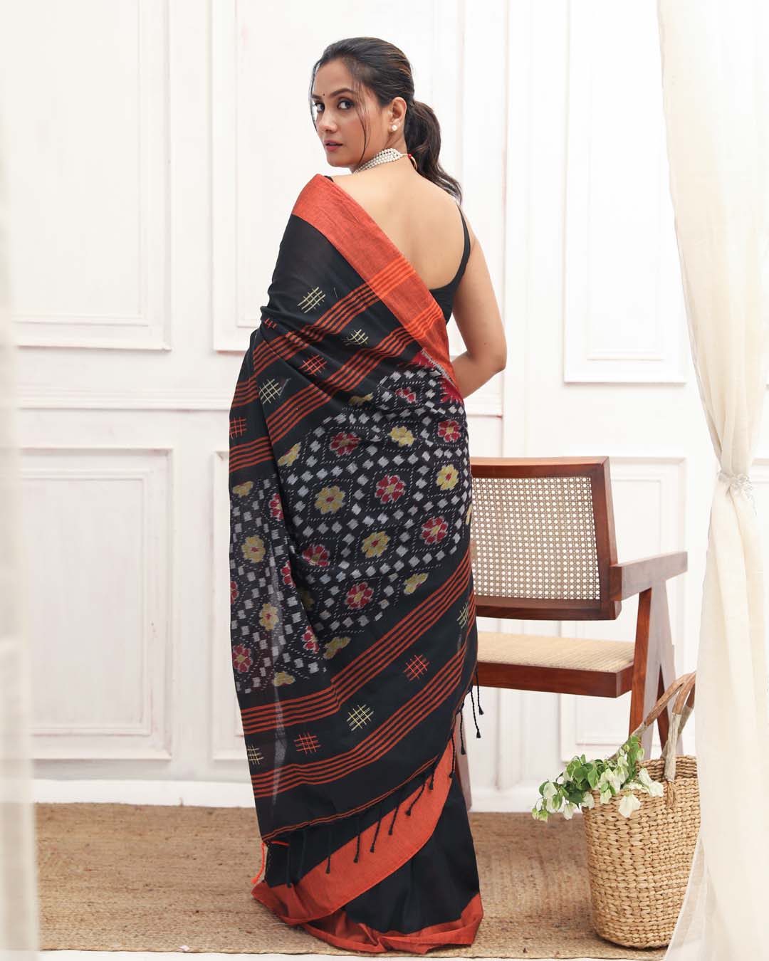 MIDNIGHT WEAVE (IKAT 100% PURE COTTON SAREE)