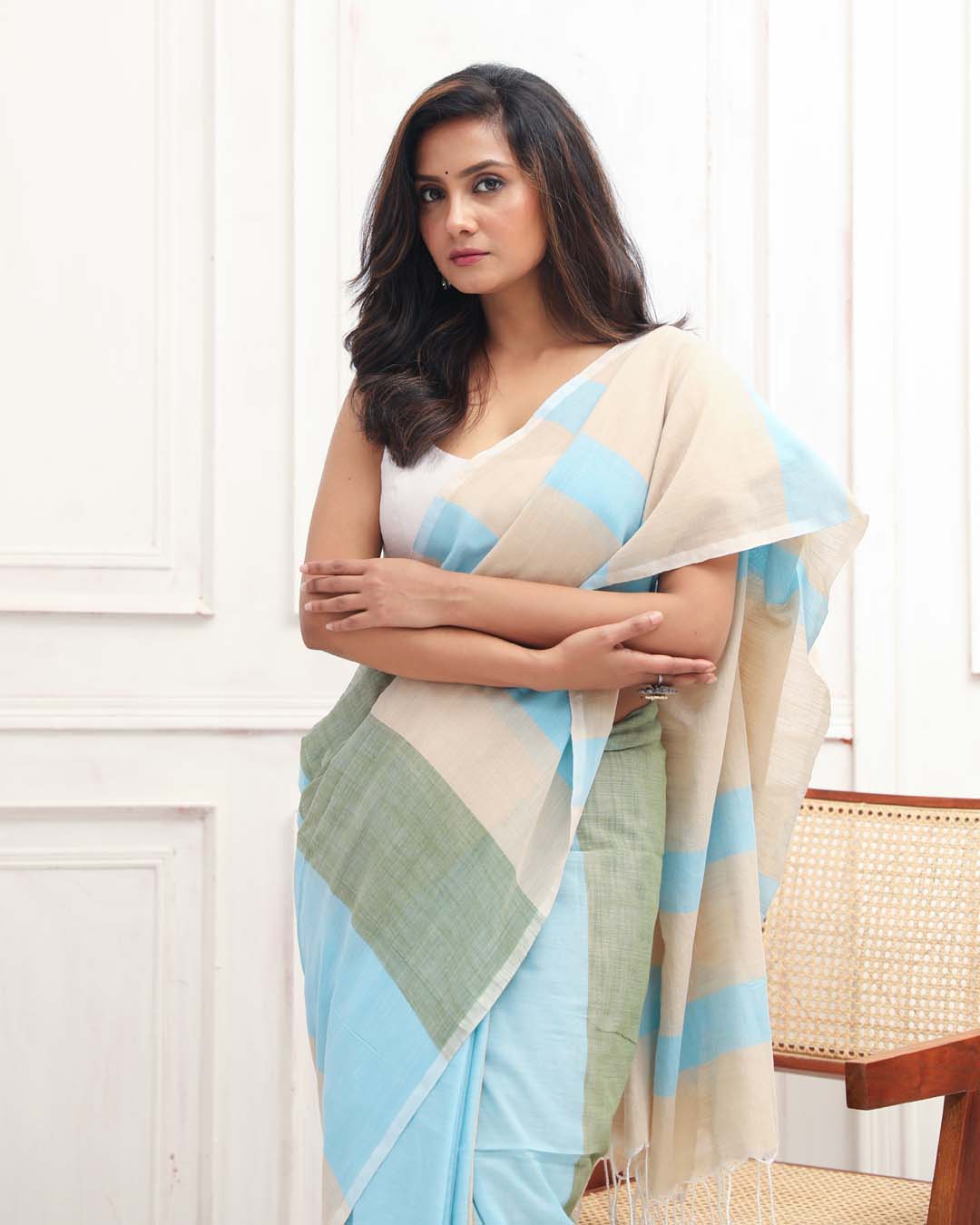 RAINBOW STRIPES (BENGAL HANDLOOM 100% PURE COTTON SAREE)