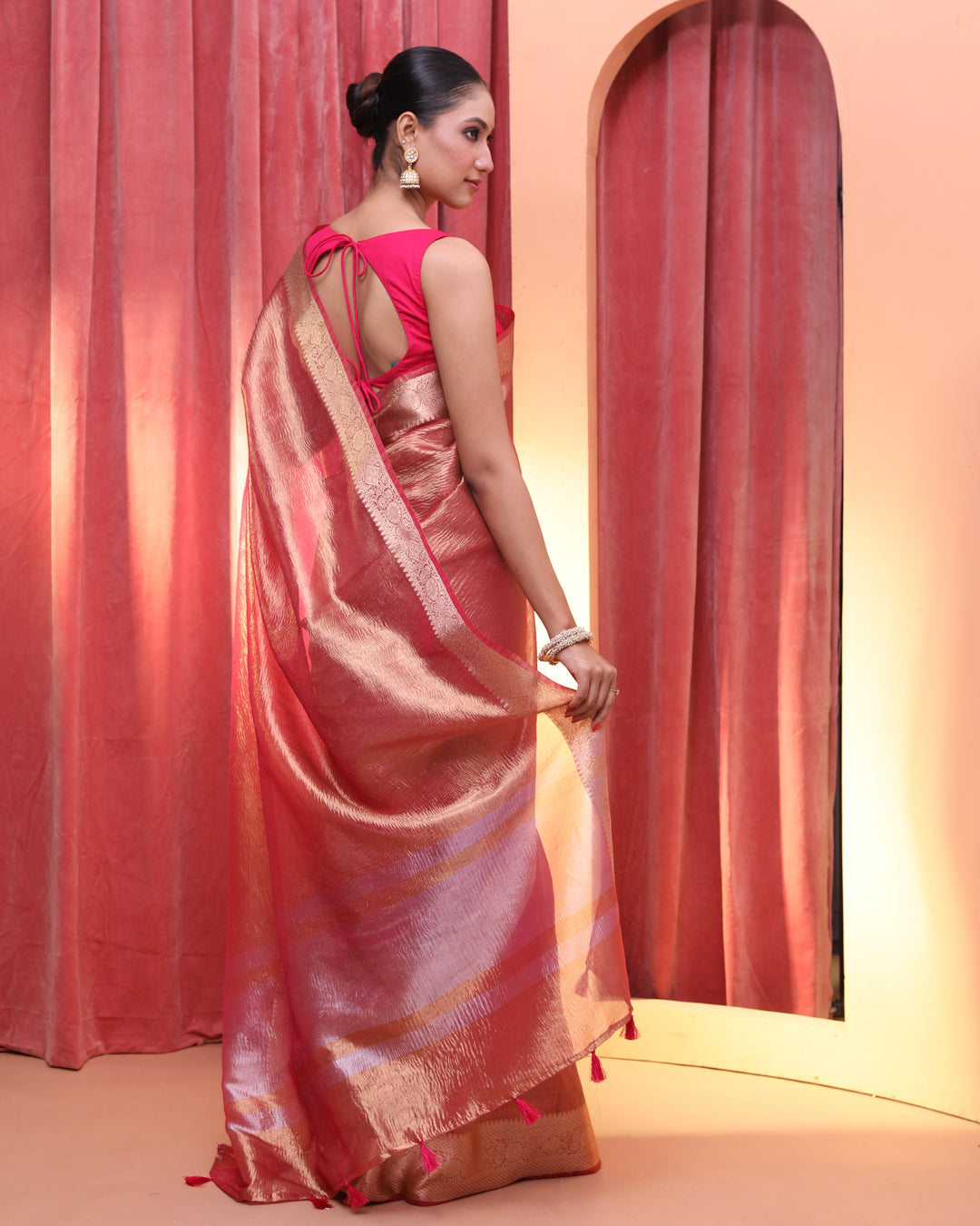 BLUSH RADIANCE (BANARASI ART SILK SAREE)