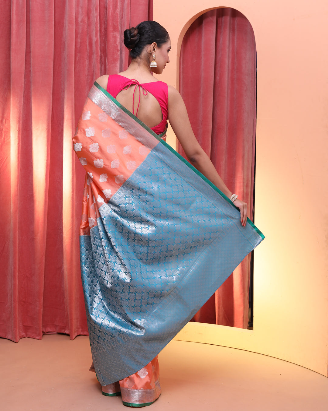 PEACH RADIANCE (KANJEEVARAM ART SILK SAREE)