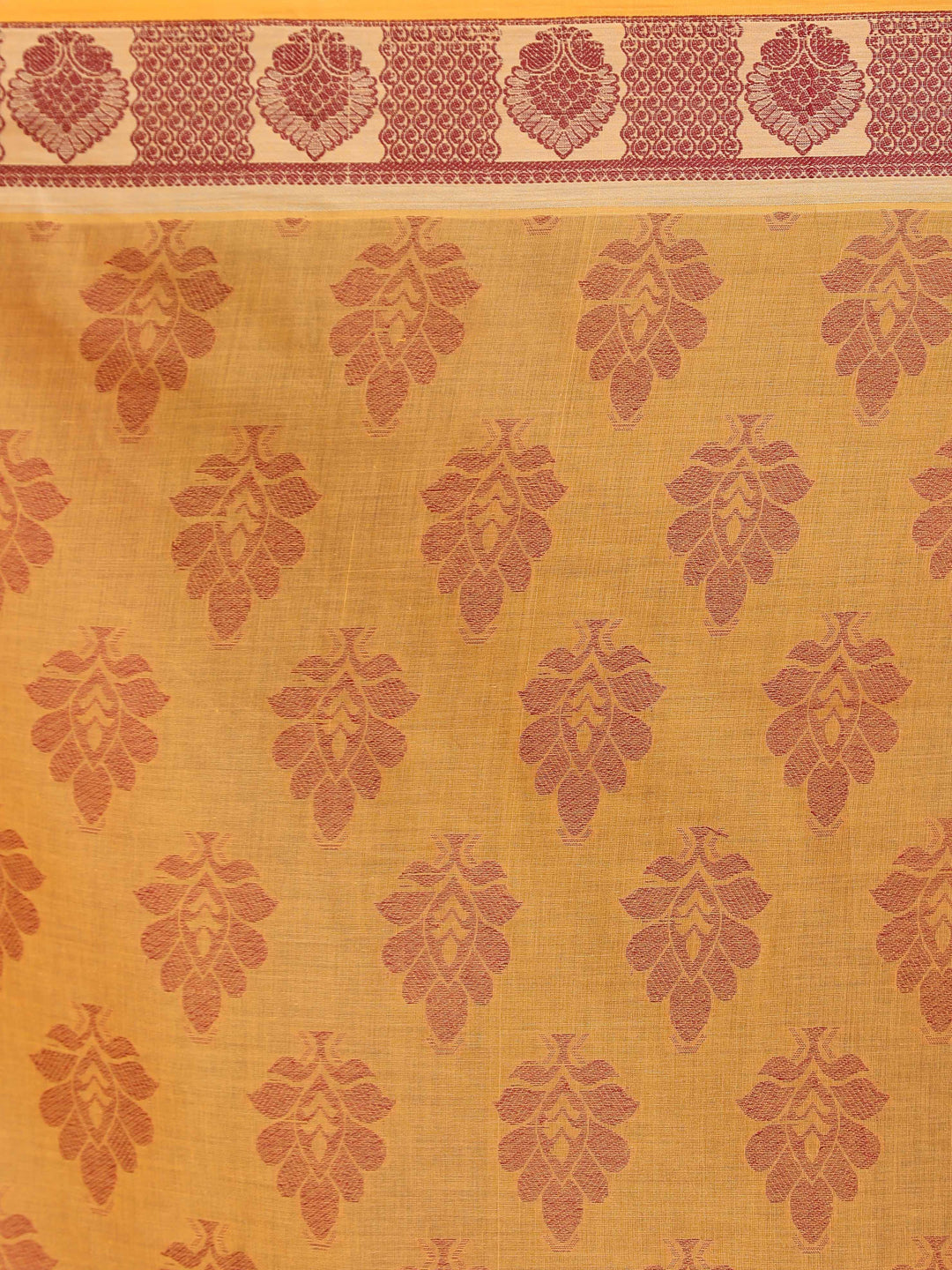 Indethnic Yellow Woven Design Saree - Saree Detail View