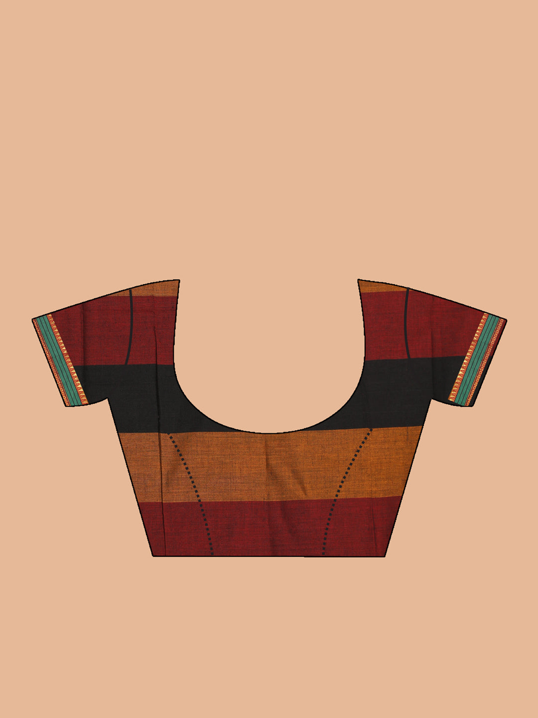 Indethnic Black Pure Cotton Solid Saree - Blouse Piece View