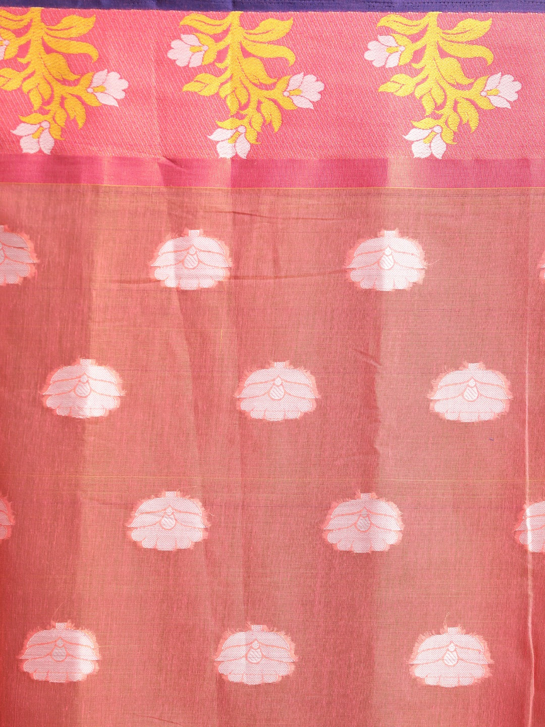 Indethnic Coral Woven Design Saree - Saree Detail View