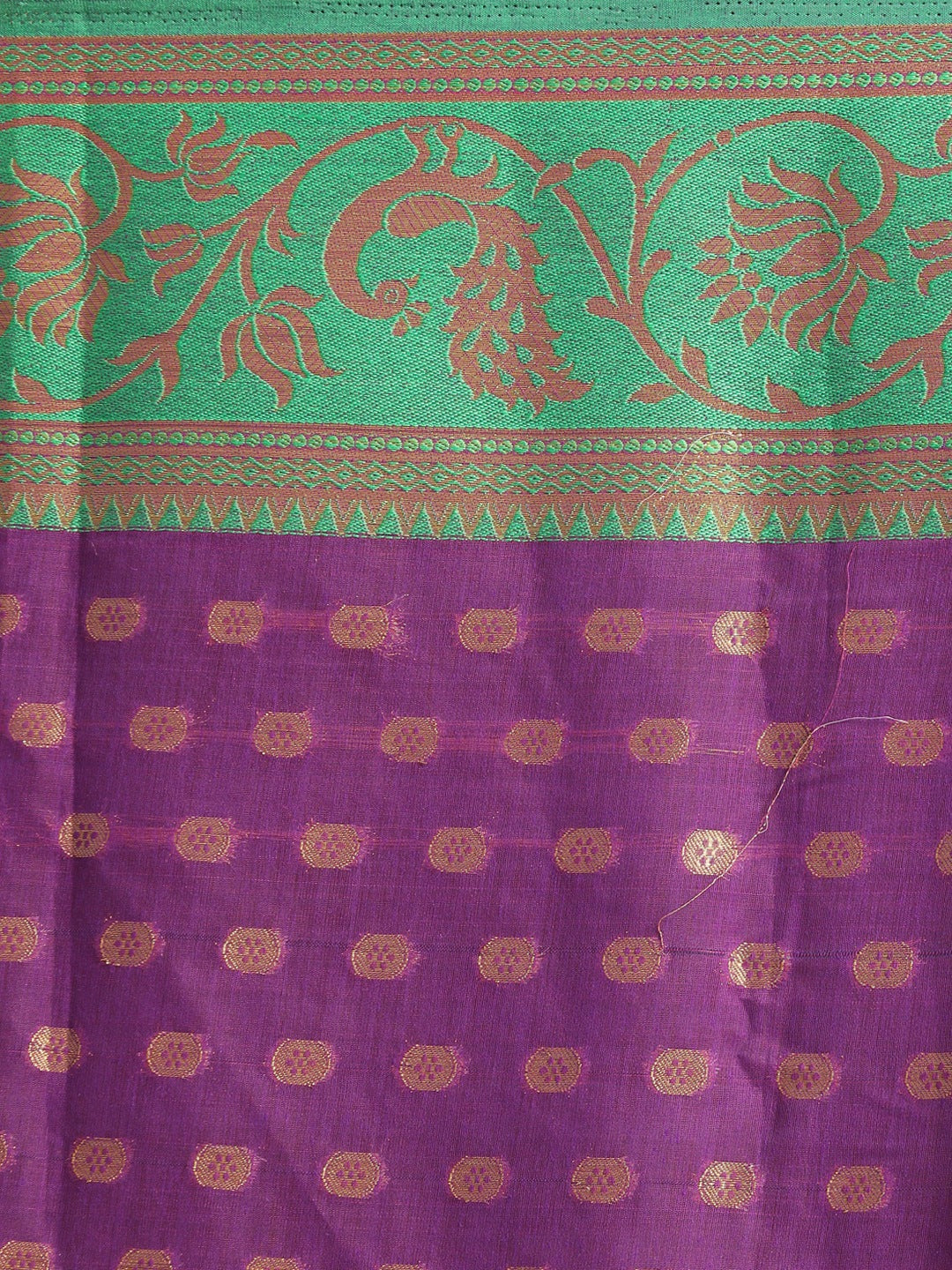 Indethnic Purple Woven Design Saree - Saree Detail View