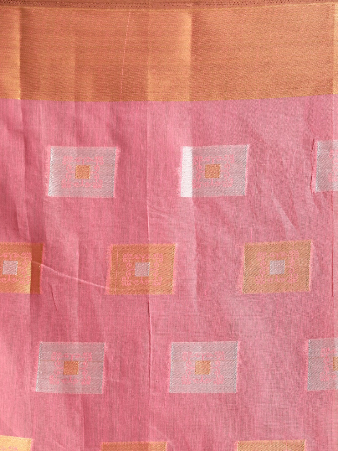 Indethnic Pink Woven Design Saree - Saree Detail View
