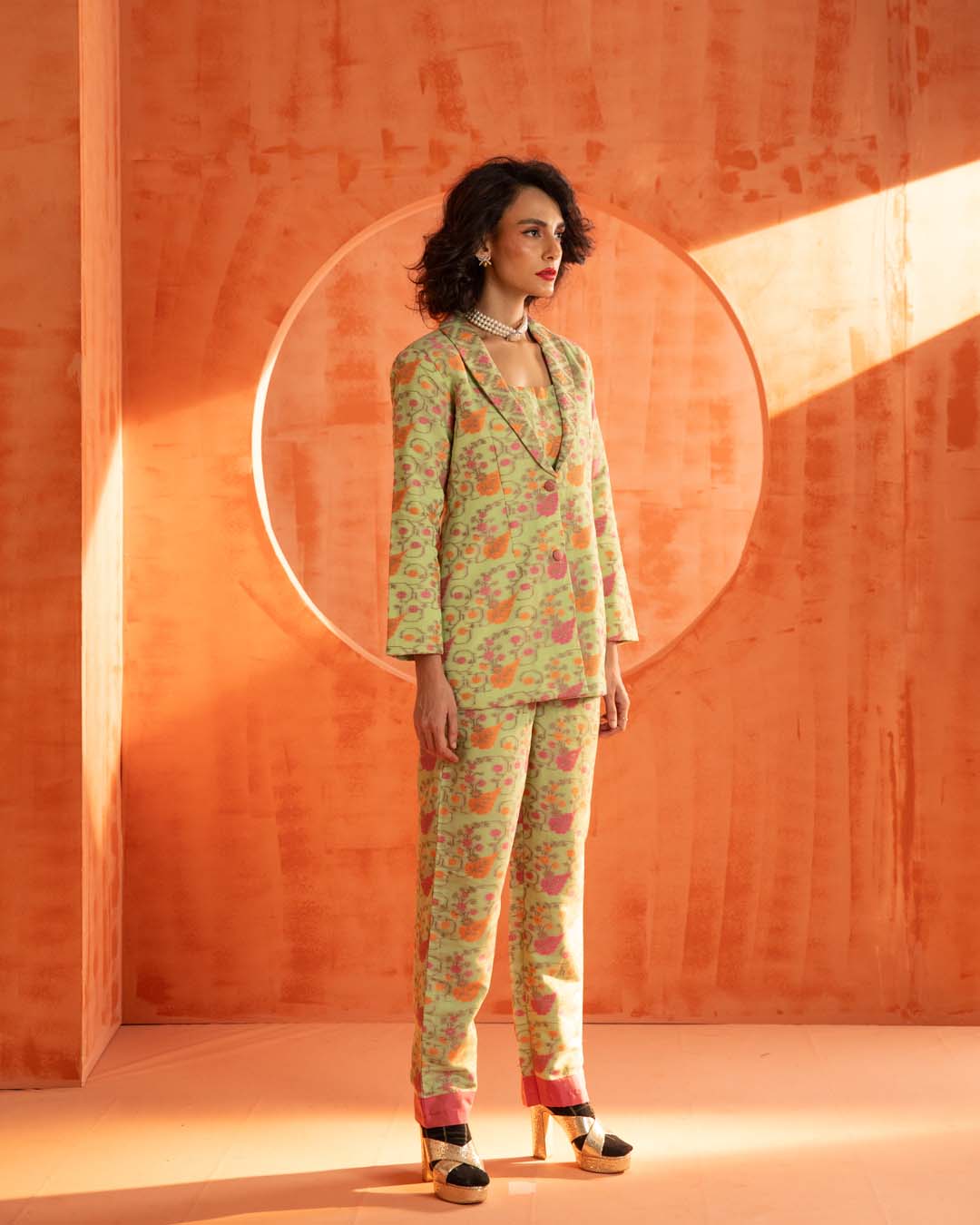 Floral Storm(  3 PCS PANT SUIT CO-ORD SET)