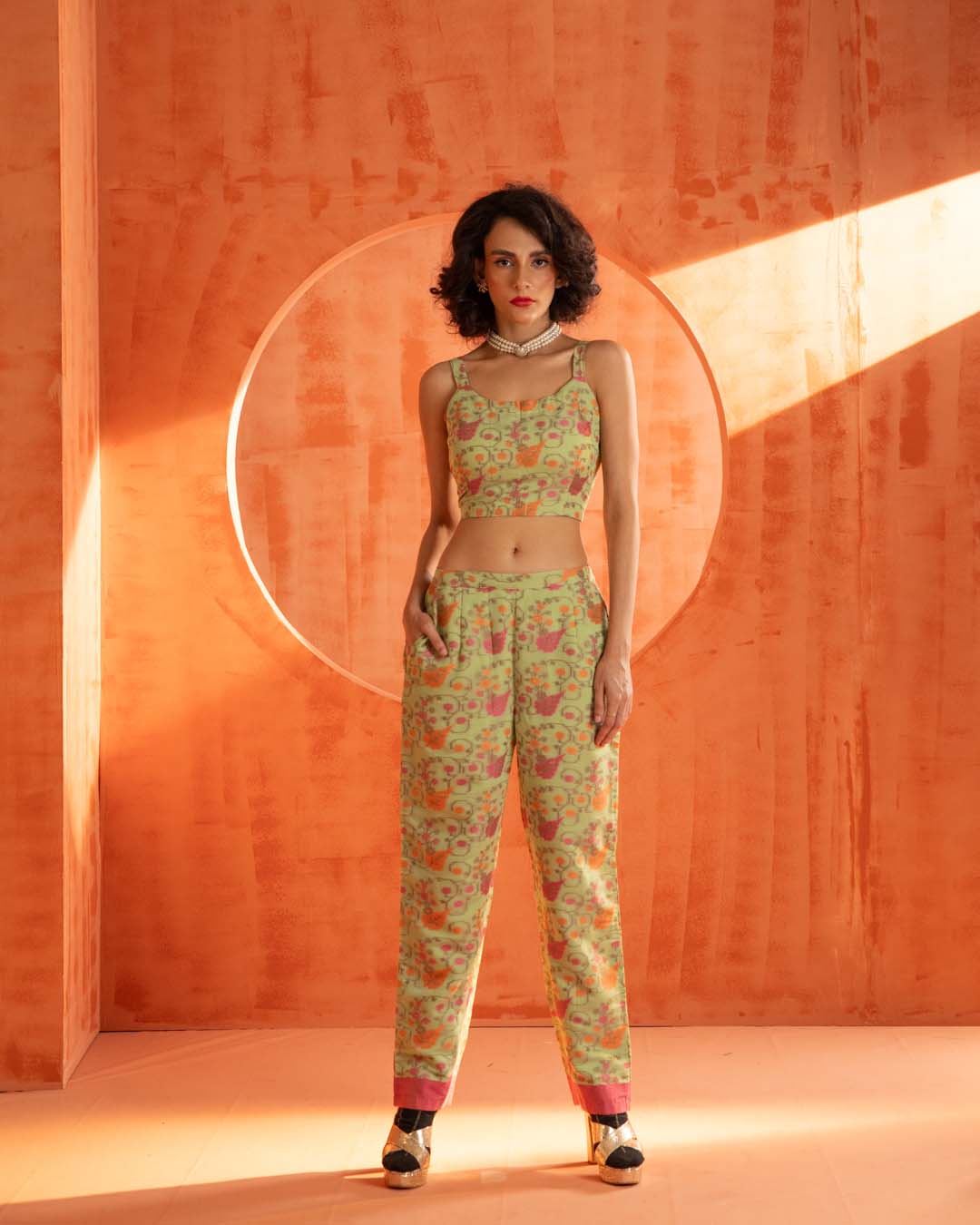 Floral Storm(  3 PCS PANT SUIT CO-ORD SET)