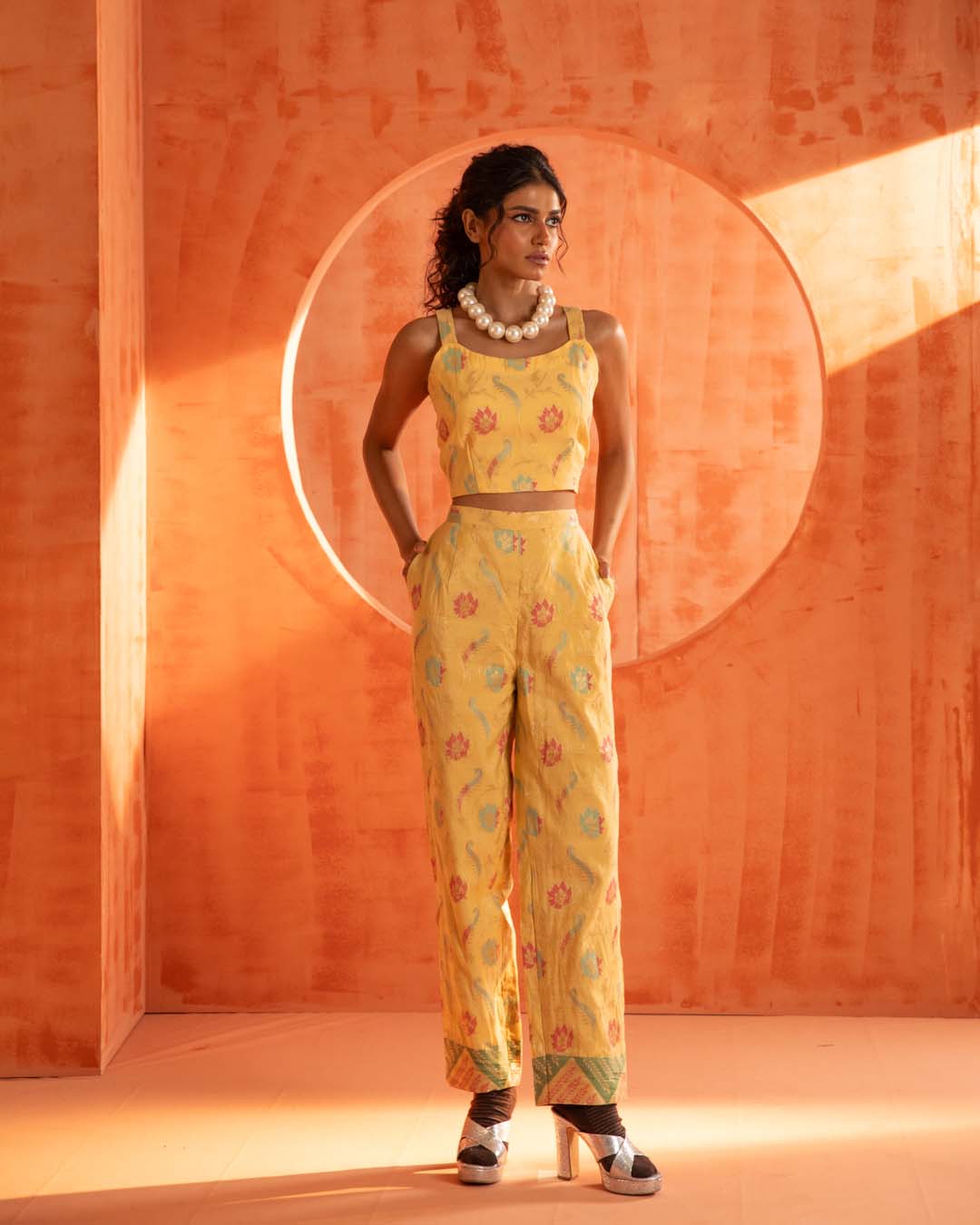 Citrine Fire(  3 PCS PANT SUIT CO-ORD SET)