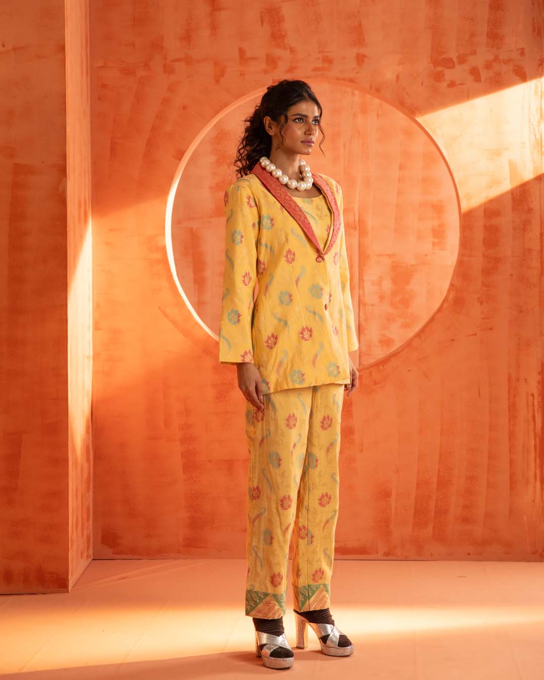 Citrine Fire(  3 PCS PANT SUIT CO-ORD SET)