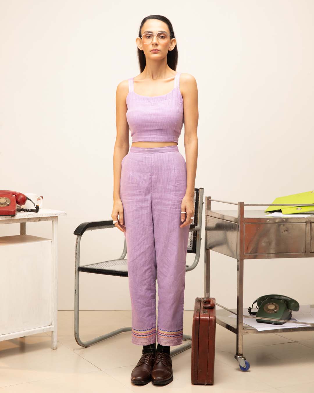 Lilac Fury(  3 PCS PANT SUIT CO-ORD SET)