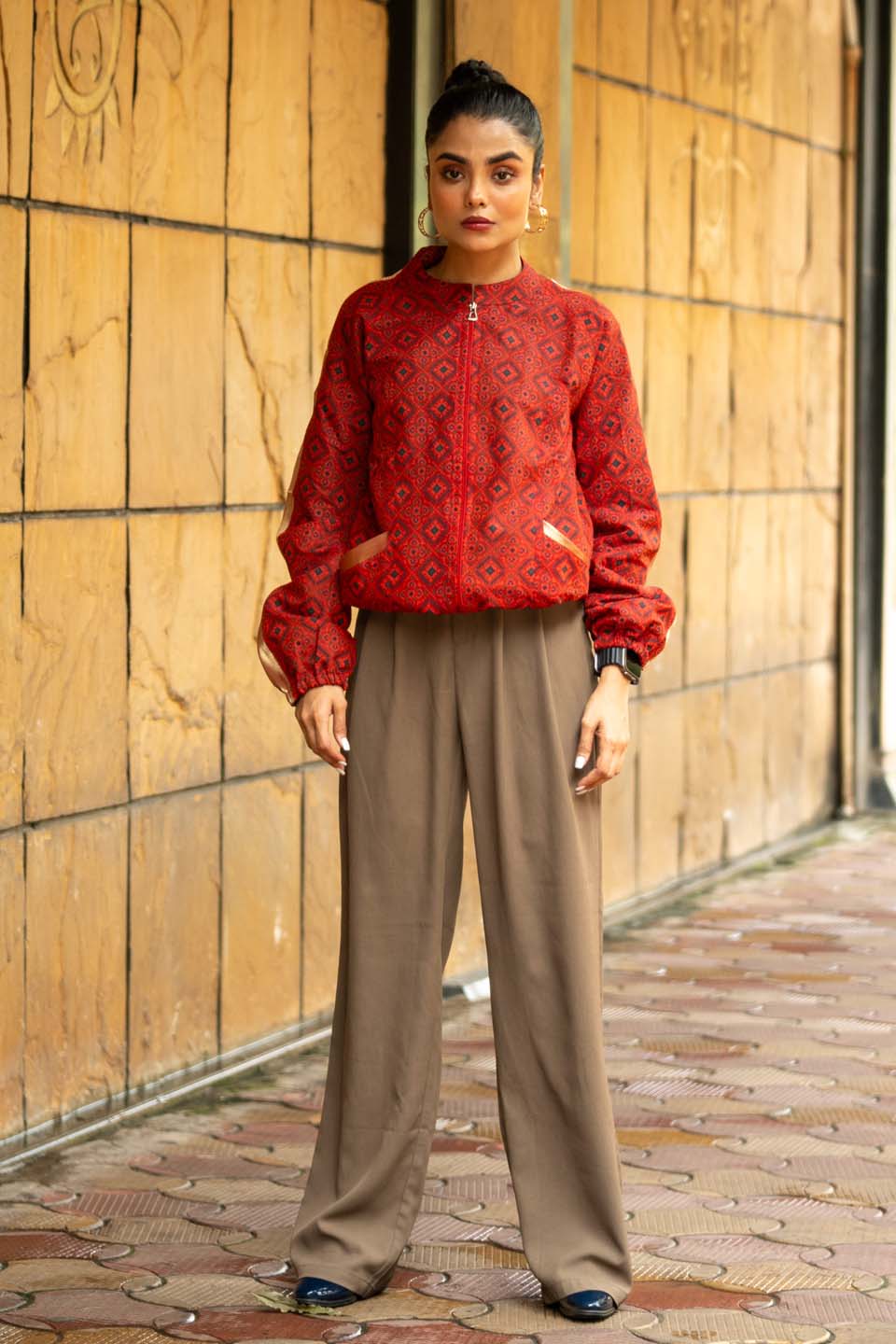 Rust Ember Diamond - Bomber Jacket