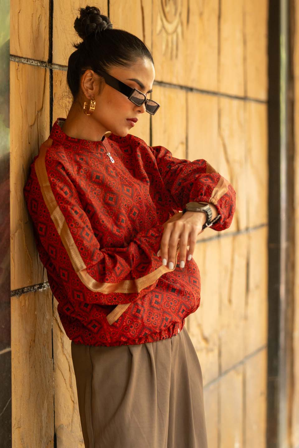 Rust Ember Diamond - Bomber Jacket