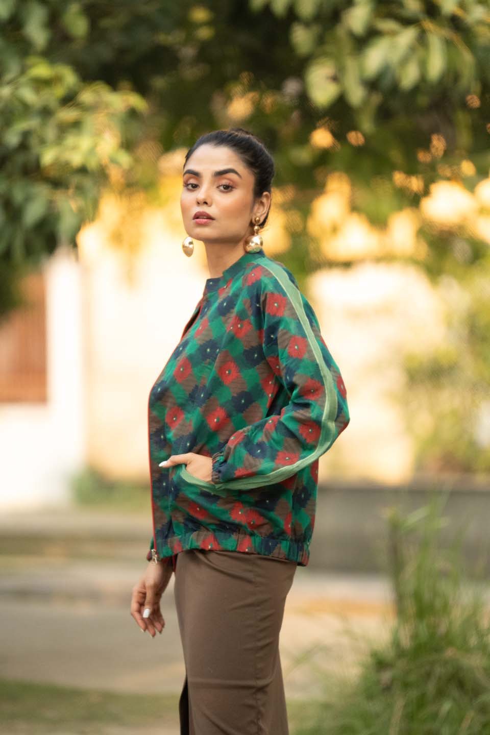 Verdant Grid - Bomber Jacket