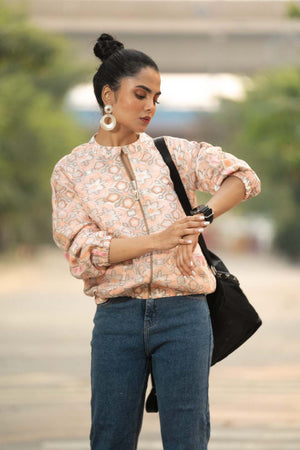 Peach Mosaic - Bomber Jacket