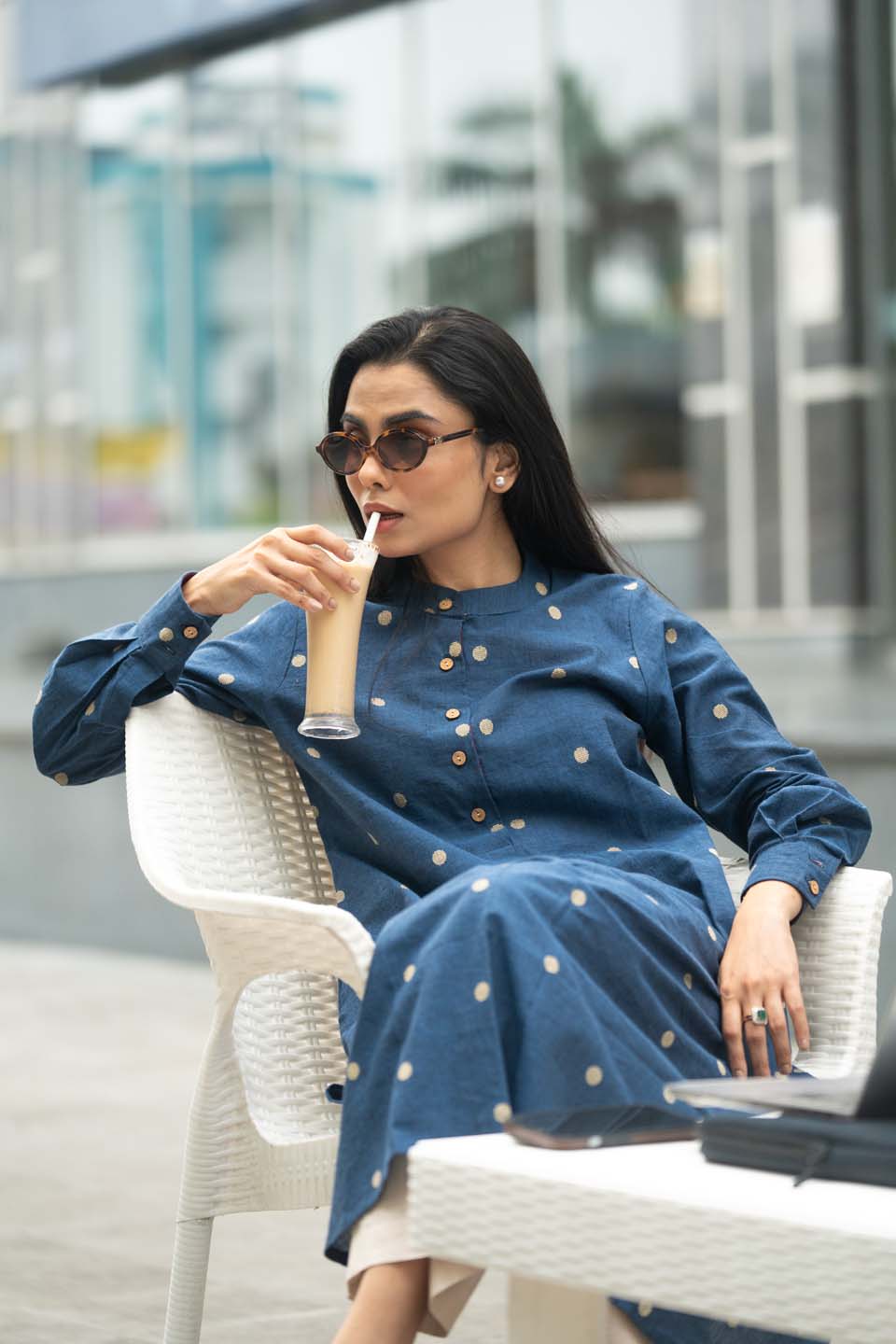 Midnight Buti — Handloom Cotton Kurta