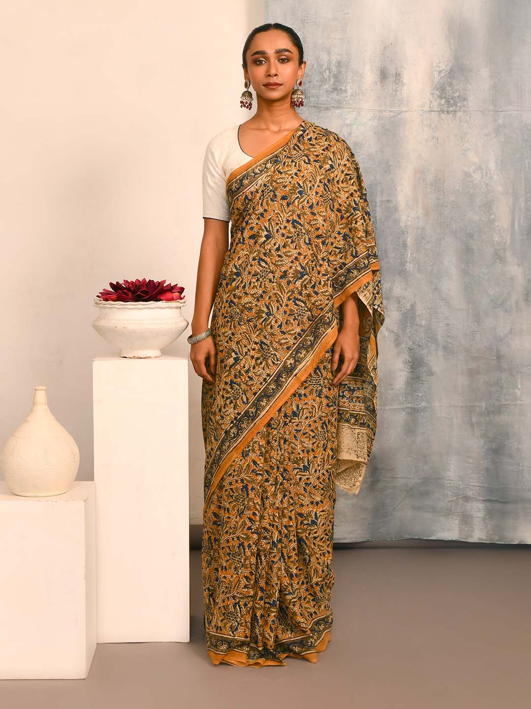 PHOOL KI KALAMKARI (KALAMKARI 100% PURE COTTON SAREE)