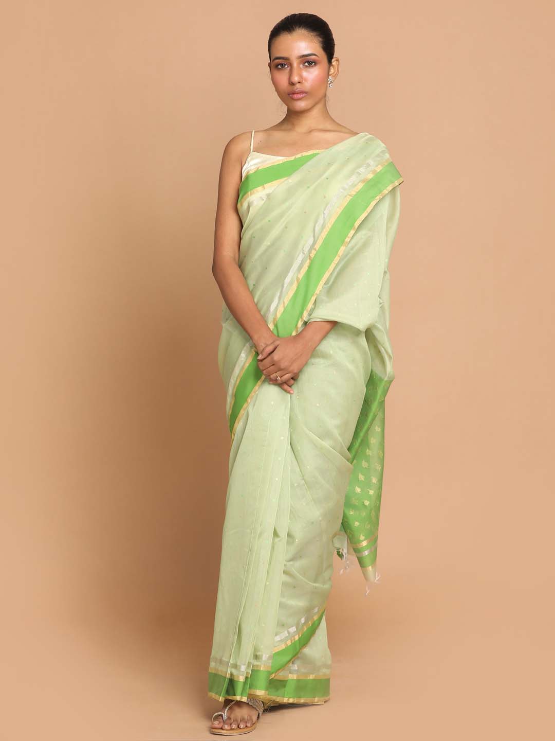 Indethnic Chanderi Handloom Silk Cotton Saree - View 1
