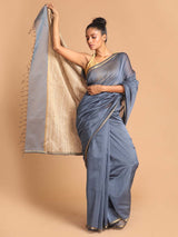 GREY PEARL (MAHESHWARI SILK COTTON SAREE)