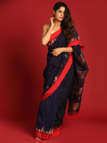 AZURE ETHNIC (HANDLOOM 100% PURE COTTON SAREE)
