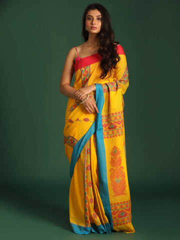 GOLDEN RADIANCE (HANDLOOM 100% PURE COTTON SAREE)