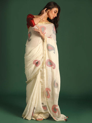 LINEN LEGACY (HANDLOOM PURE LINEN SAREE)