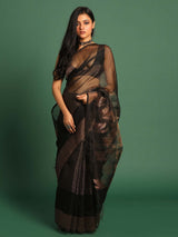 NOIR ELEGANCE (JAMDANI 100% PURE SILK SAREE)