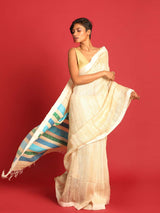 BEIGE GRACE (JAMDANI 100% PURE SILK SAREE)