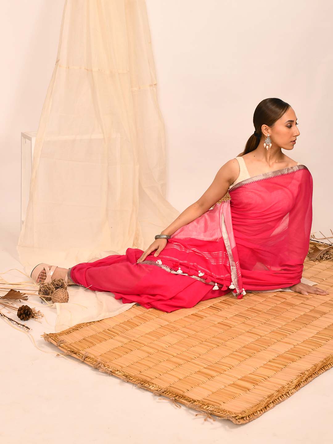 VIVID BLOCK (BENGAL HANDLOOM 100% PURE COTTON SAREE)