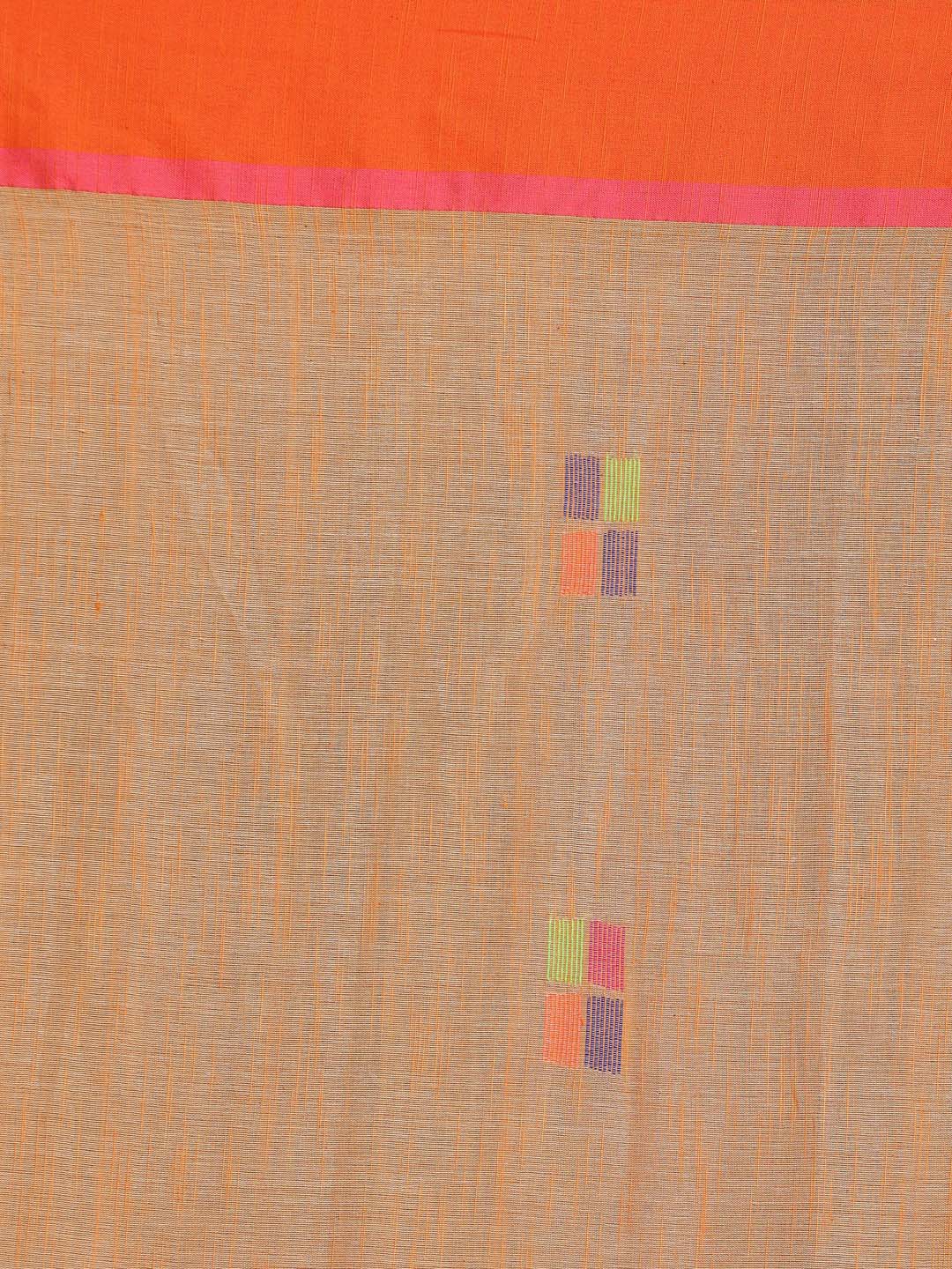 Indethnic Beige Bengal Handloom Pure Cotton Saree Work Saree - Saree Detail View