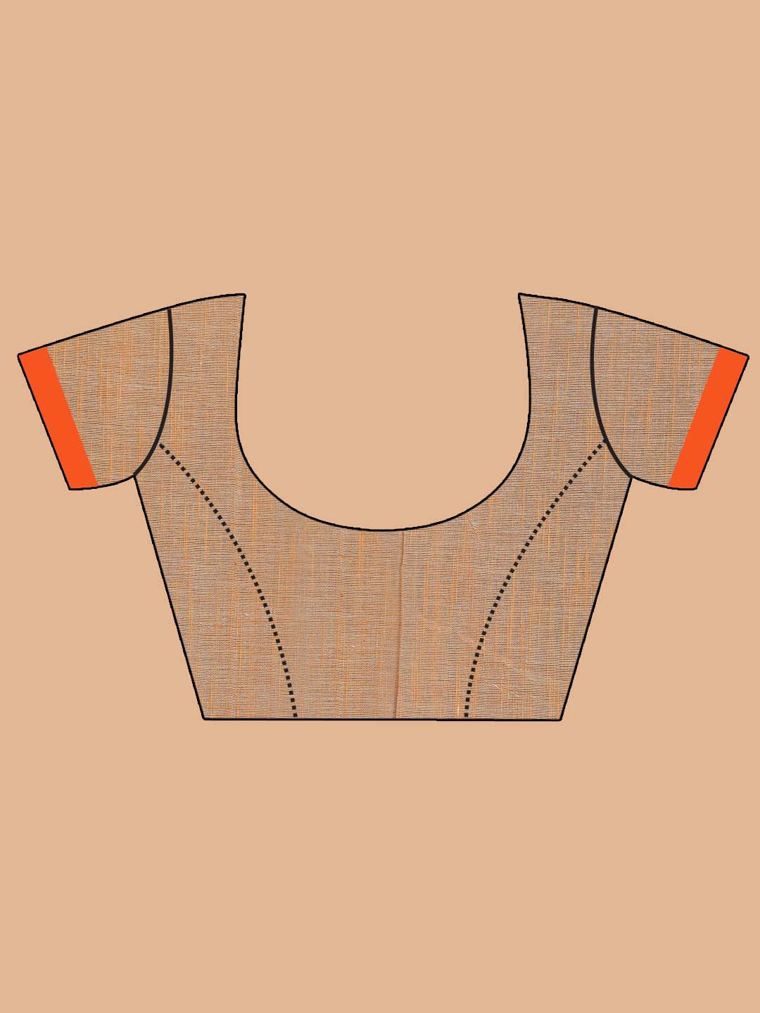 Indethnic Beige Bengal Handloom Pure Cotton Saree Work Saree - Blouse Piece View