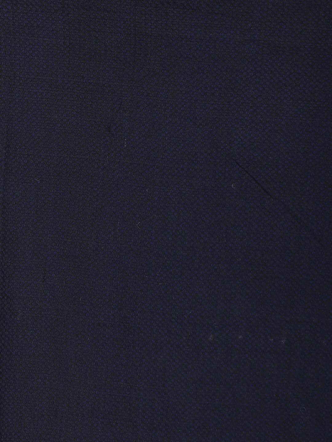 Indethnic Navy Blue Bengal Handloom Pure Cotton Saree Party Saree - Saree Detail View