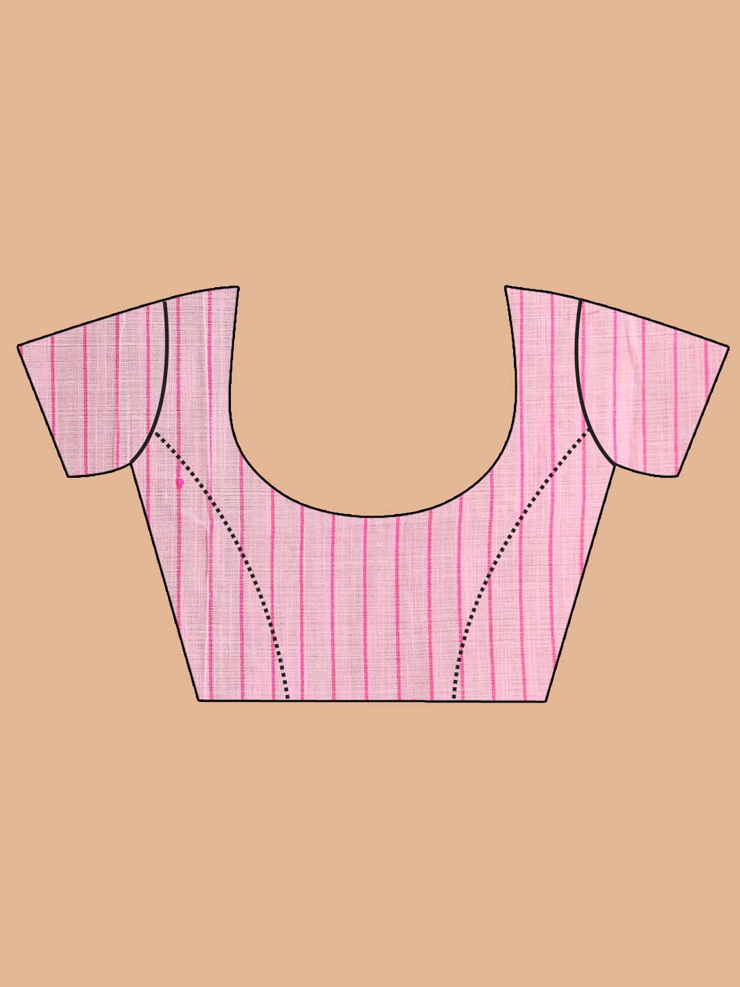 Indethnic Pink Bengal Handloom Pure Cotton Saree Work Saree - Blouse Piece View