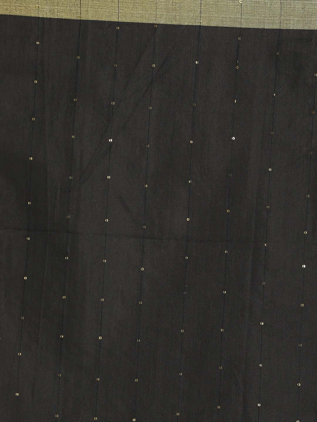 Indethnic Black Bengal Handloom Cotton Blend Work Saree - Saree Detail View