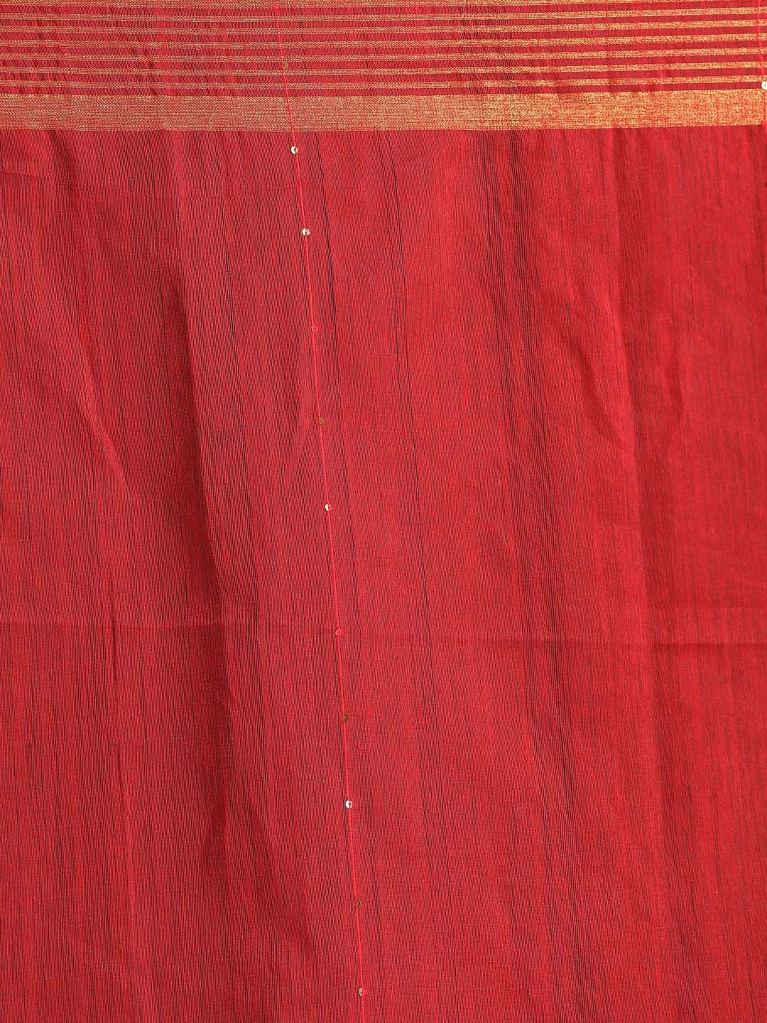 Indethnic Red Bengal Handloom Cotton Blend Party Saree - Saree Detail View