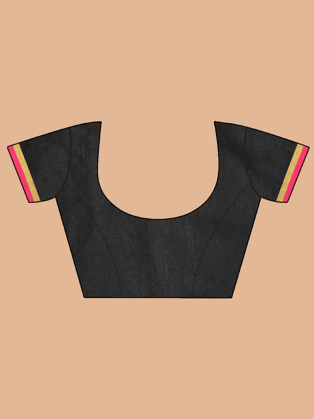 Indethnic Red Bengal Handloom Cotton Blend Work Saree - Blouse Piece View