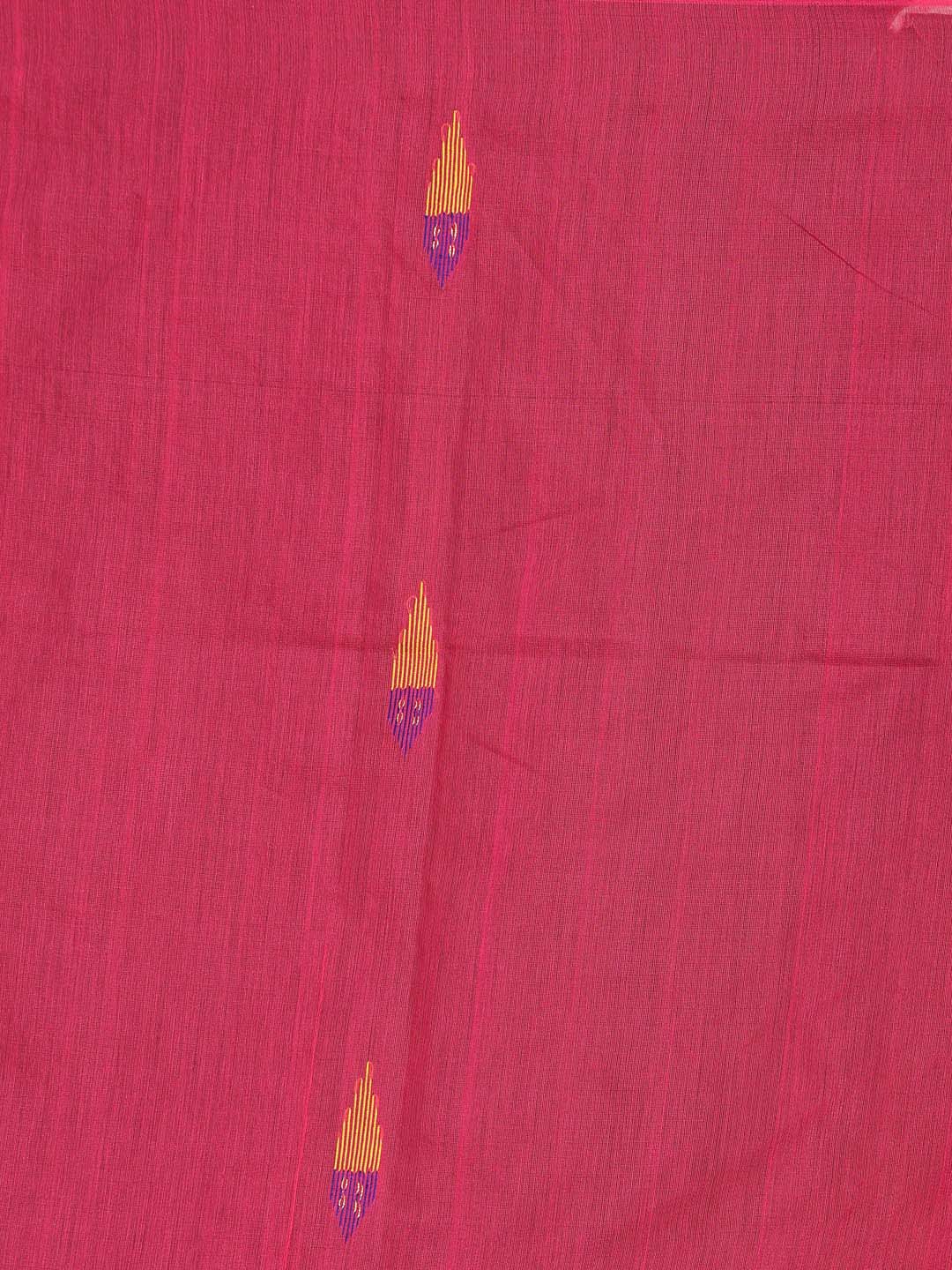 Indethnic Pink Bengal Handloom Cotton Blend Work Saree - Saree Detail View