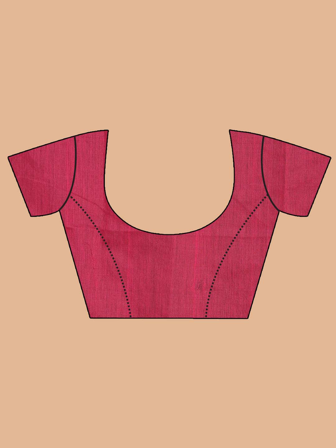 Indethnic Pink Bengal Handloom Cotton Blend Work Saree - Blouse Piece View