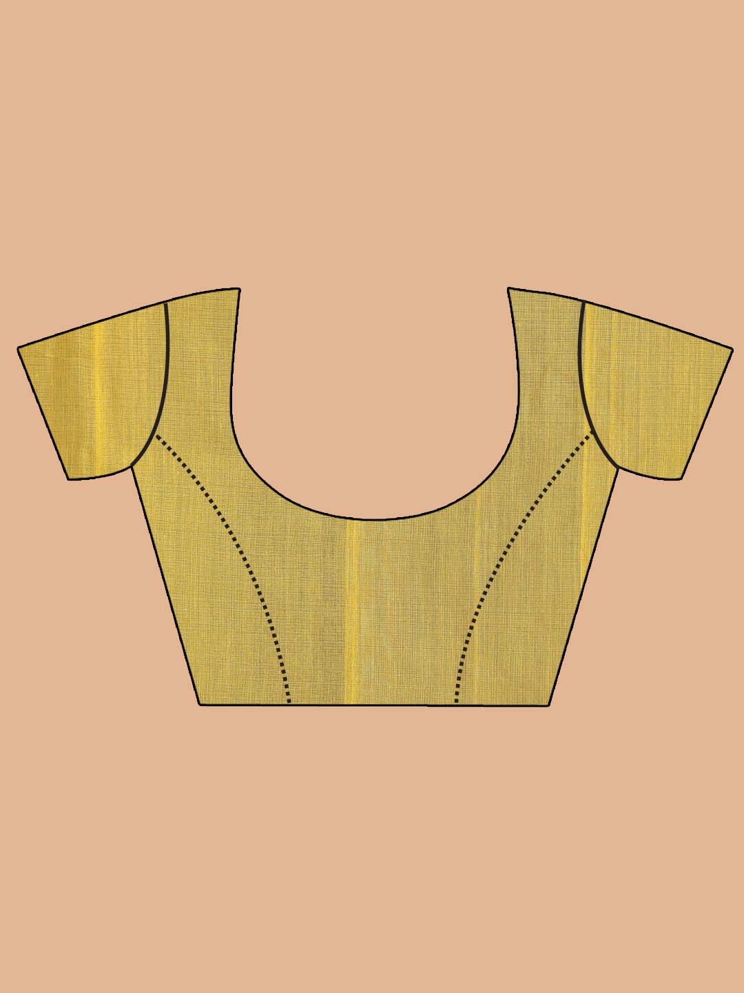 Indethnic Yellow Bengal Handloom Cotton Blend Work Saree - Blouse Piece View