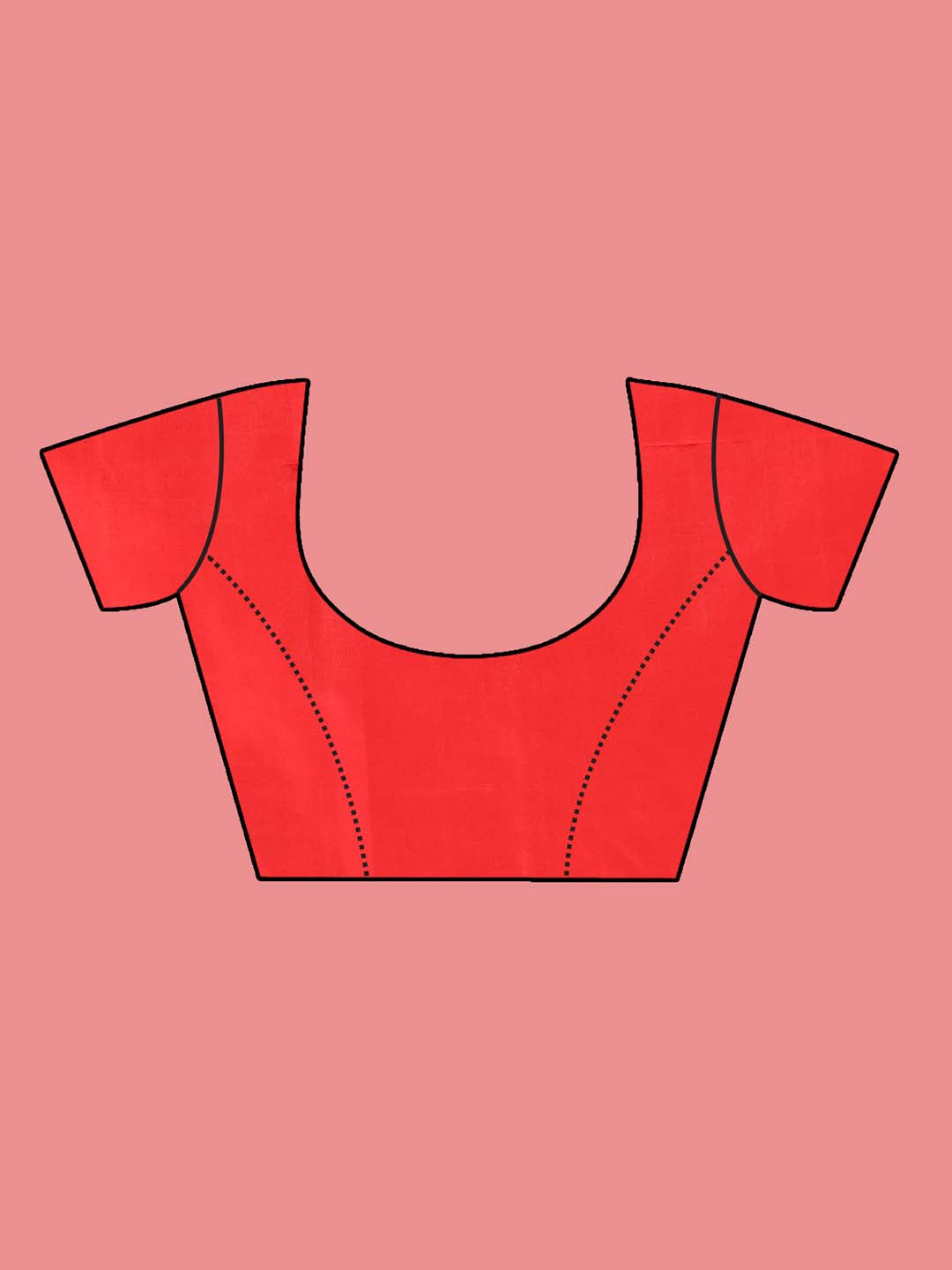 Indethnic Red Pochampally Pure Silk Handloom Saree - Blouse Piece View