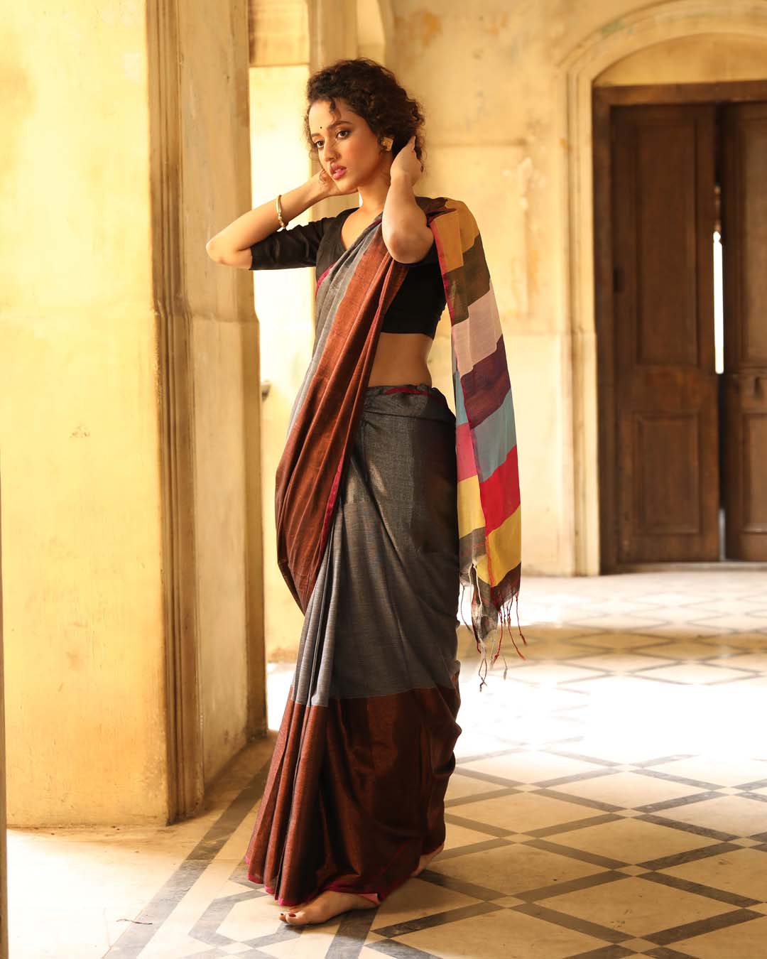 RUSTIC HARMONY (BENGAL HANDLOOM 100% PURE COTTON SAREE)